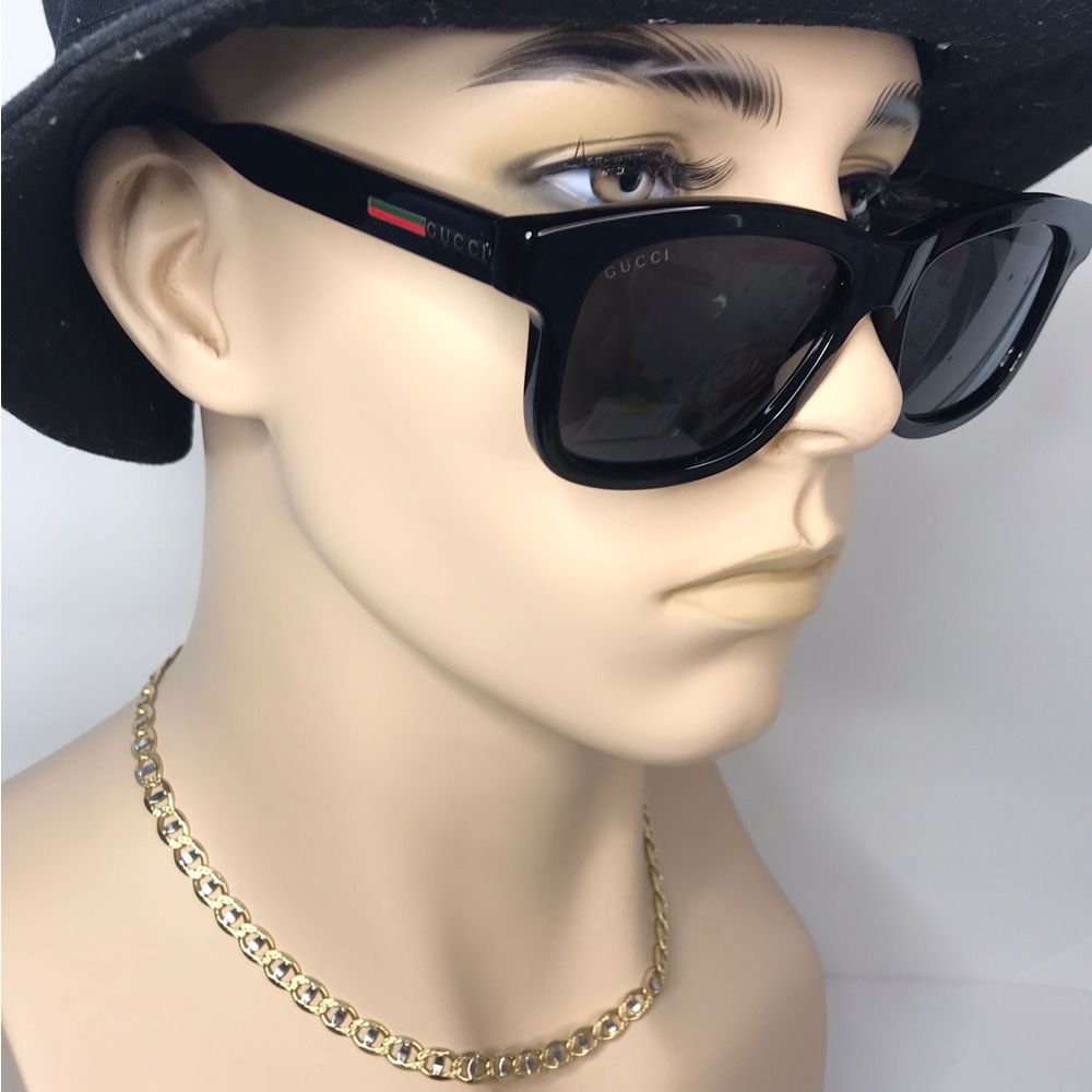 💯 Authentic Gucci Grey Square Men's Sunglasses GG0824S 005